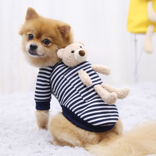 WoofyLove Springtime Cuddle: Cute Bear Sweater for Small Pets