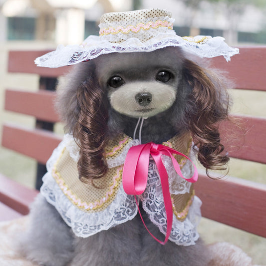 👗 WoofyLove Elegant Paws: Dog Lace Dress – A Chic Canine Couture 👗