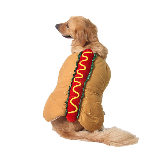 Hot Dog Sandwich Pet Costume showing full outfit