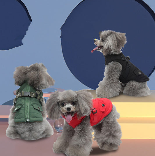 Winter Dog Clothes Dog Jacket with Harness Easy Put-On Pet Clothes Insulated Dog Jacket Adjustable Dog Winterwear Reflective Pet Jacket High-Quality Pet Clothes Woofylove Winter Gear Functional Dog Apparel Convenient Pet Out